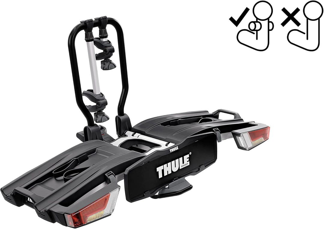 Thule EasyFold XT Fahrradträger, Fahrradträger Anhängerkupplung Aluminum/Black, 2 Bikes