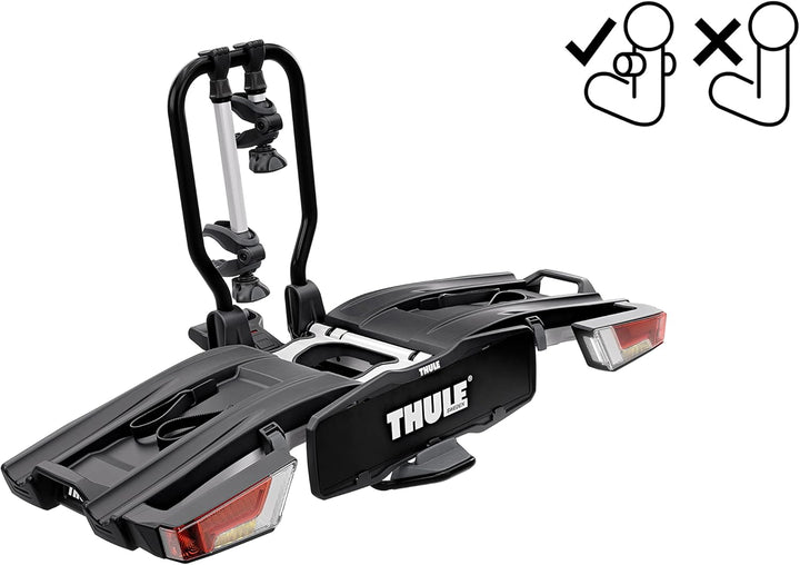 Thule EasyFold XT Fahrradträger, Fahrradträger Anhängerkupplung Aluminum/Black, 2 Bikes