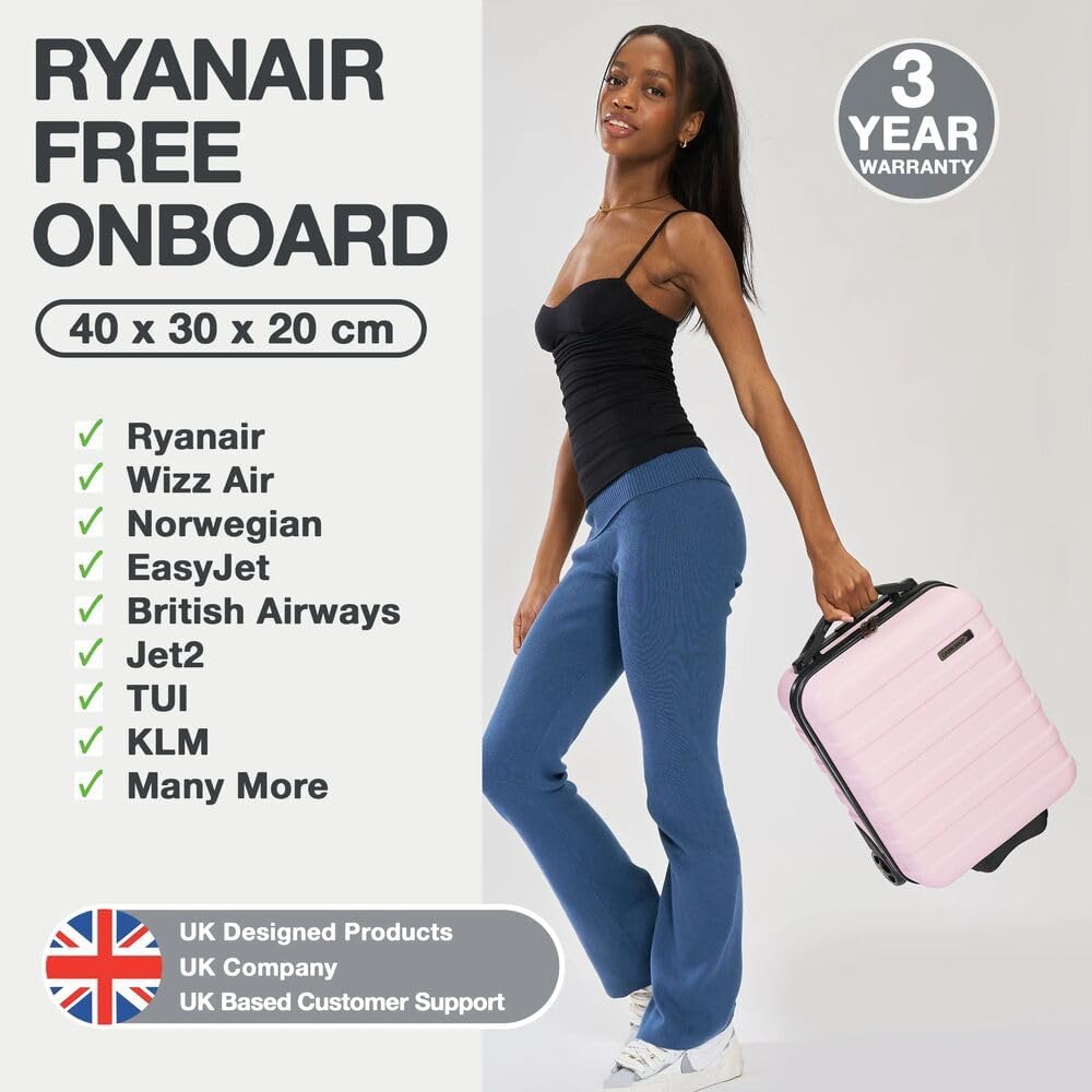 Cabin Max Anode Hardscalen Handgepäck Trolley-Koffer für Untersitz, 24 l, Wizz Air 40x30x20cm, (Rosa