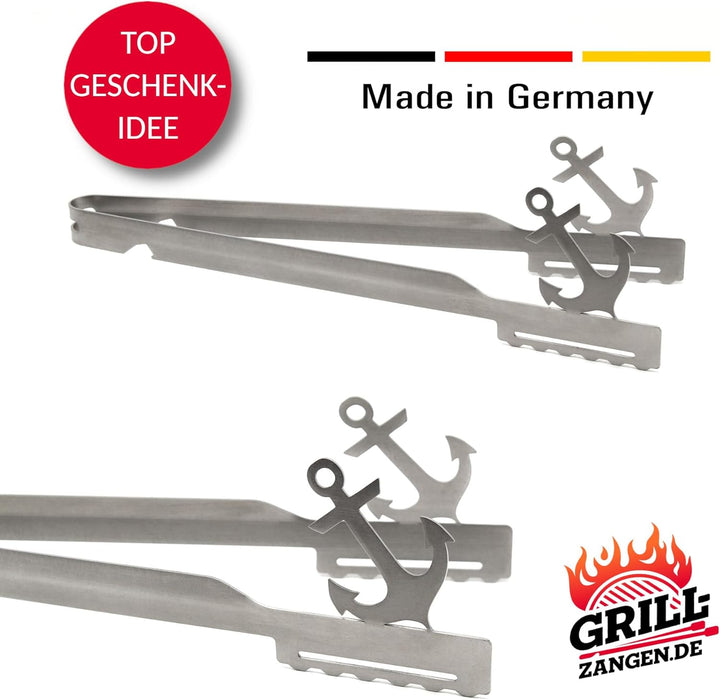 Grillzange Motiv Anker spülmaschinengeeignet, Geschenkidee, Männergeschenk, Geschenk Seefahrer, Kapi