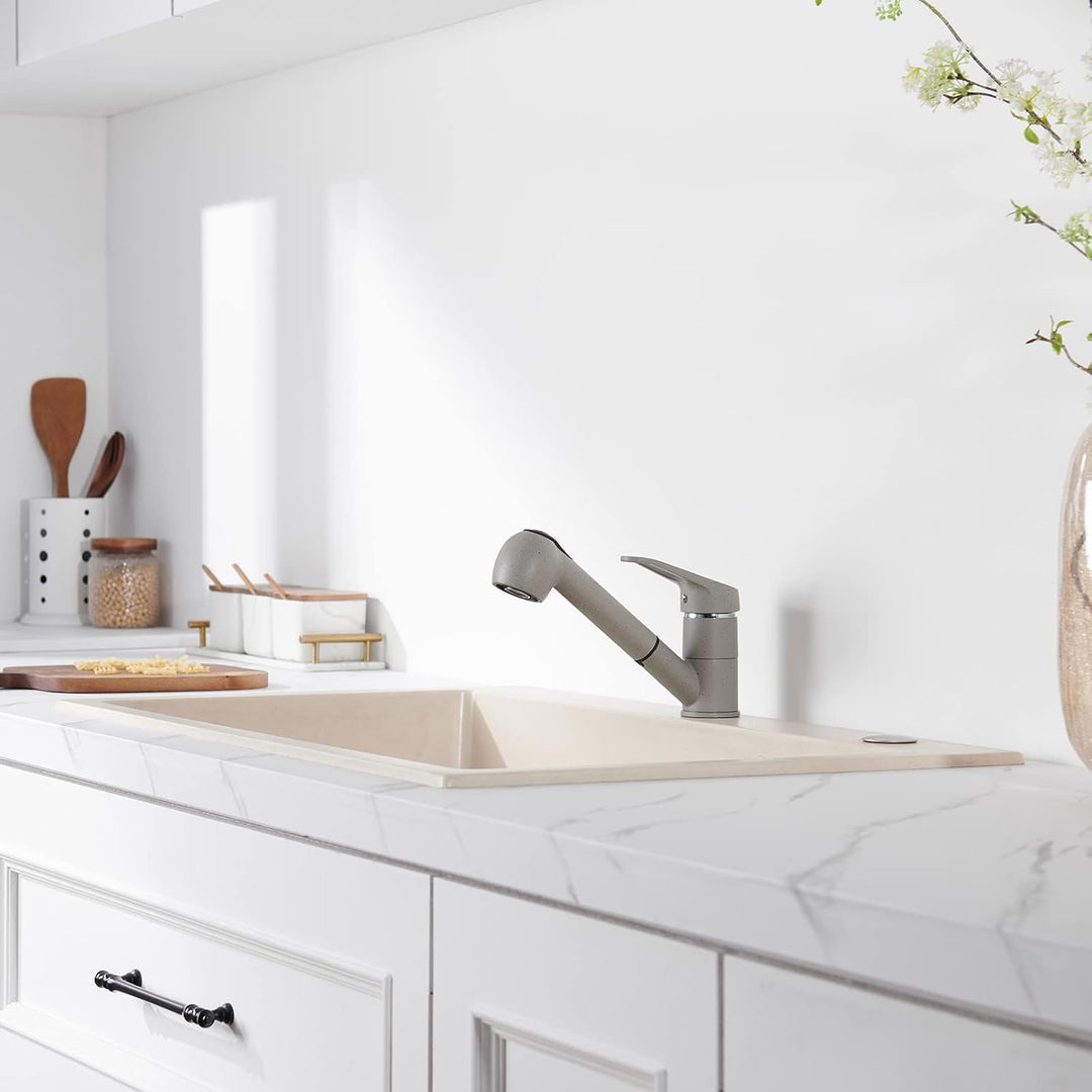 Wasserhahn Küche Ausziehbar, Auralum Küchenarmatur mit Brause Ausziehbar, Mischbatterie Küche mit 2
