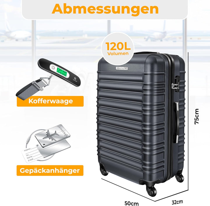 KESSER® Reisekoffer Hartschalen-Koffer Inkl. Kofferwaage + Gepäckanhänger Trolley Gepäck Rollkoffer