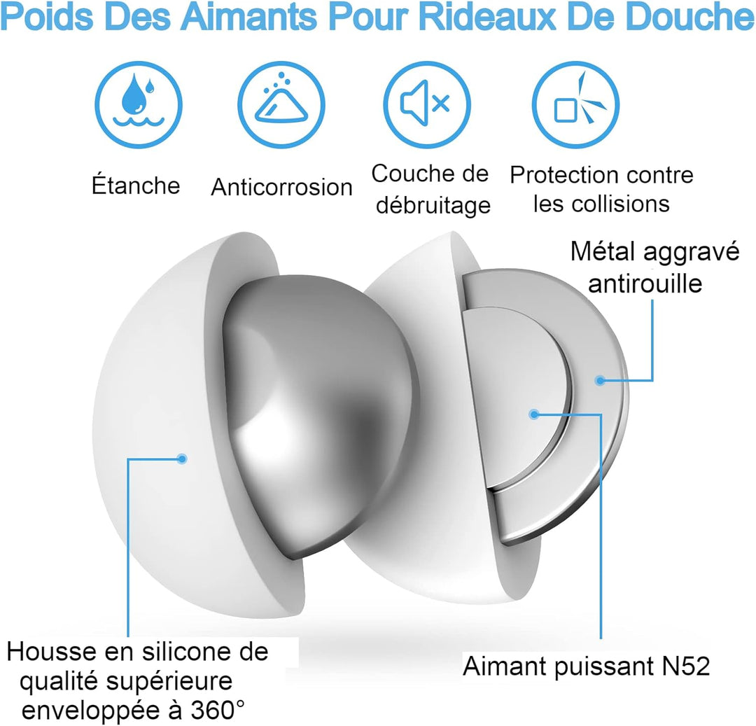 Duschvorhang Gewichte, Niemals Rost Duschvorhang Magnete, Silikonbeschichtete Magnete Tischdecken Ma