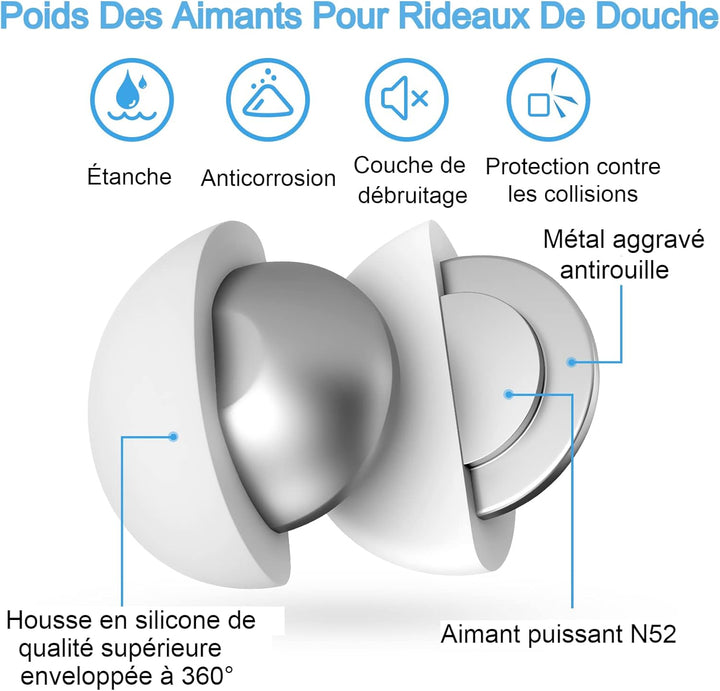 Duschvorhang Gewichte, Niemals Rost Duschvorhang Magnete, Silikonbeschichtete Magnete Tischdecken Ma