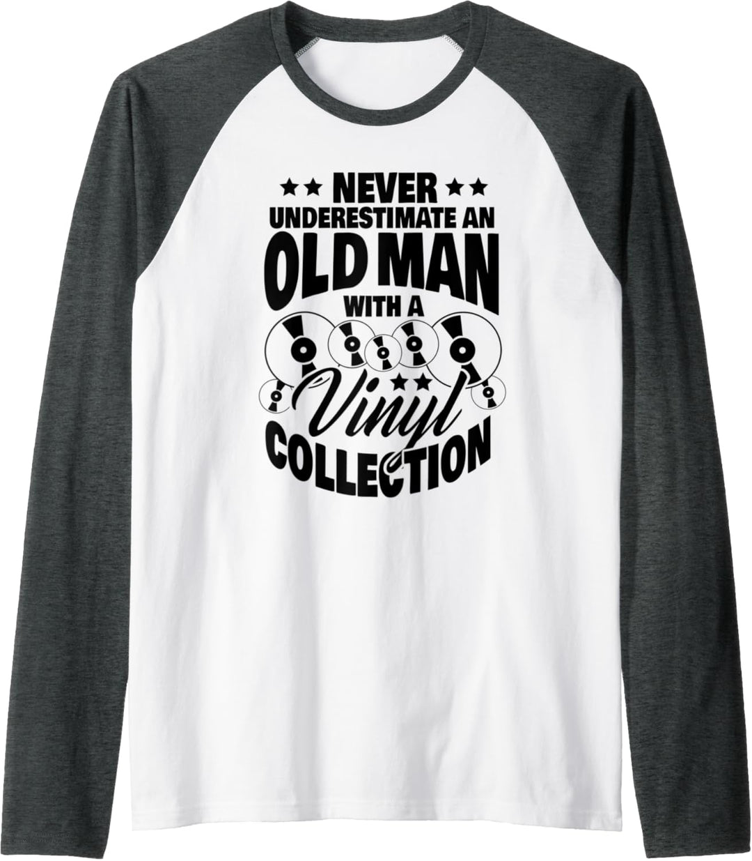 Herren Never Underestimate an Old Man with a Vinyl Collection Dad Raglan