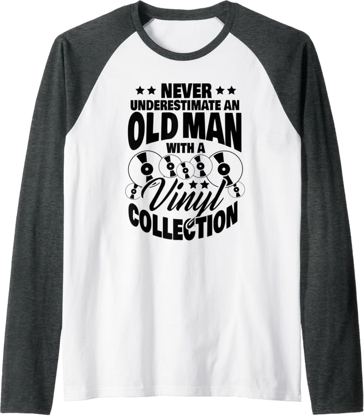 Herren Never Underestimate an Old Man with a Vinyl Collection Dad Raglan