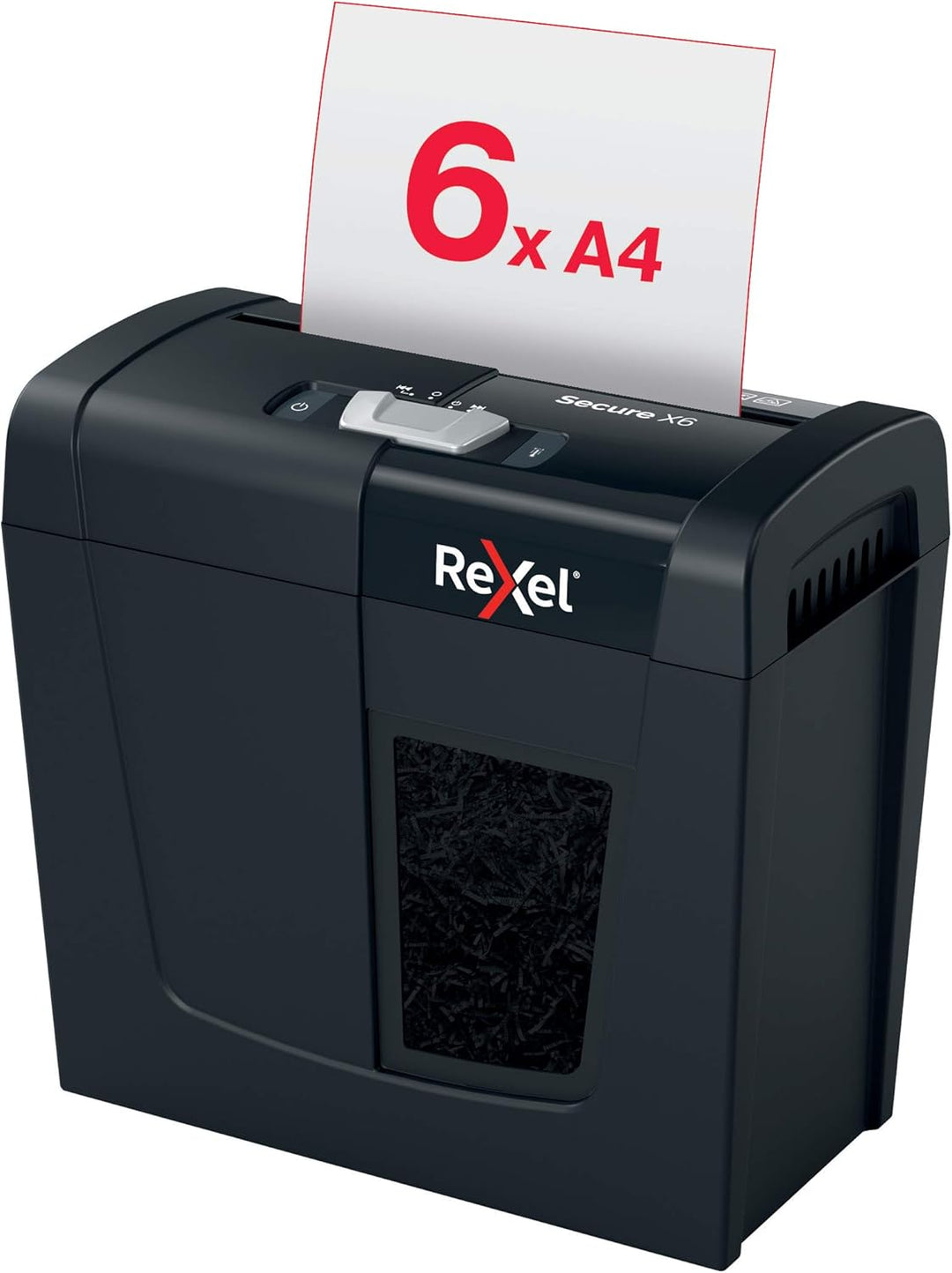 Rexel Aktenvernichter Secure X6, Partikelschnitt, 7-6 Blatt A4 (70-80 g/m²) Kapazität, Sicherheitsst