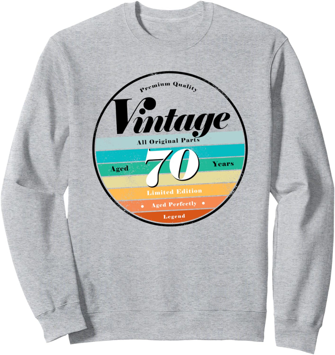 70th Birthday Gifts Classic Retro Vintage Aged 70 years old Sweatshirt