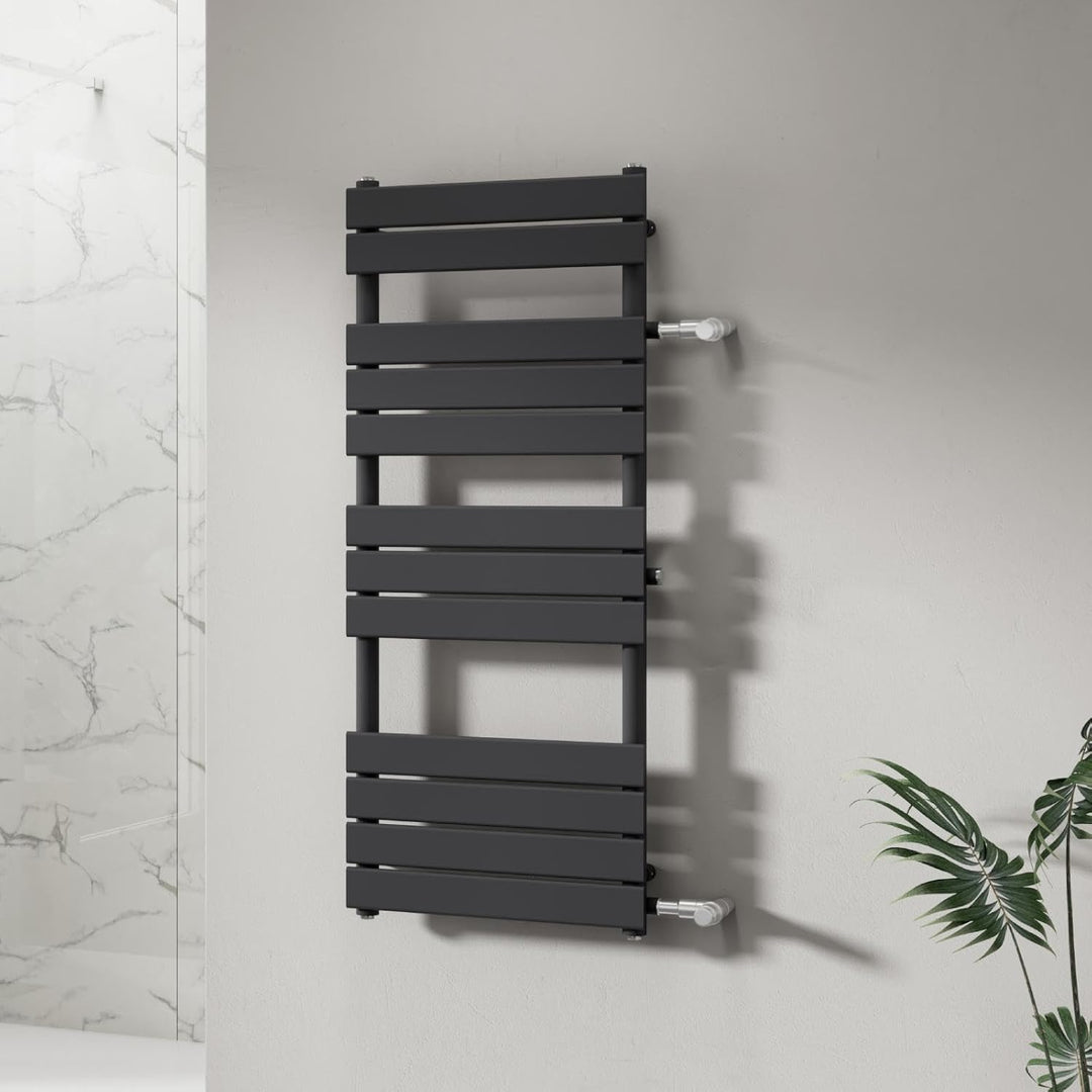 WITEN&NOCK Designheizkörper Badheizkörper 1200x 500 mm Anthrazit Handtuchheizung Handtuchtrockner Se