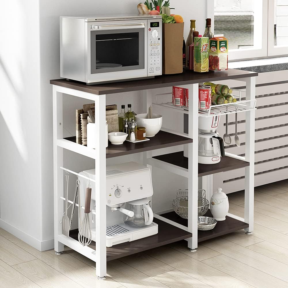 sogesfurniture Küchenregal Standregal Mikrowellenhalter Bäcker Regal, Stabil Metallregal Haushaltsre