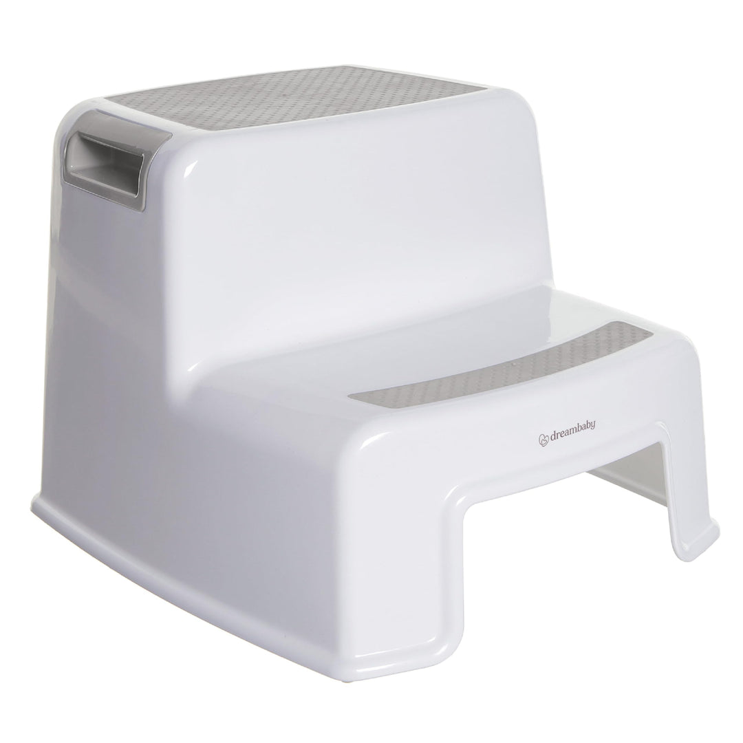Dreambaby F687 Kinder-Tritthocker Tritt-Schemel Kinderschemel Anti-Rutsch, zweistufig, weiss/grau Gr