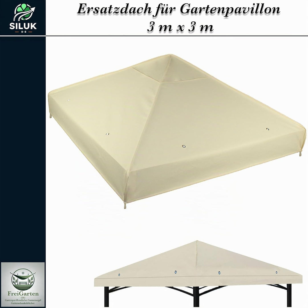 freigarten.de Ersatzdach für Pavillon 3x3 Meter Wasserdicht Material: Panama PCV Soft 370g/m² extra