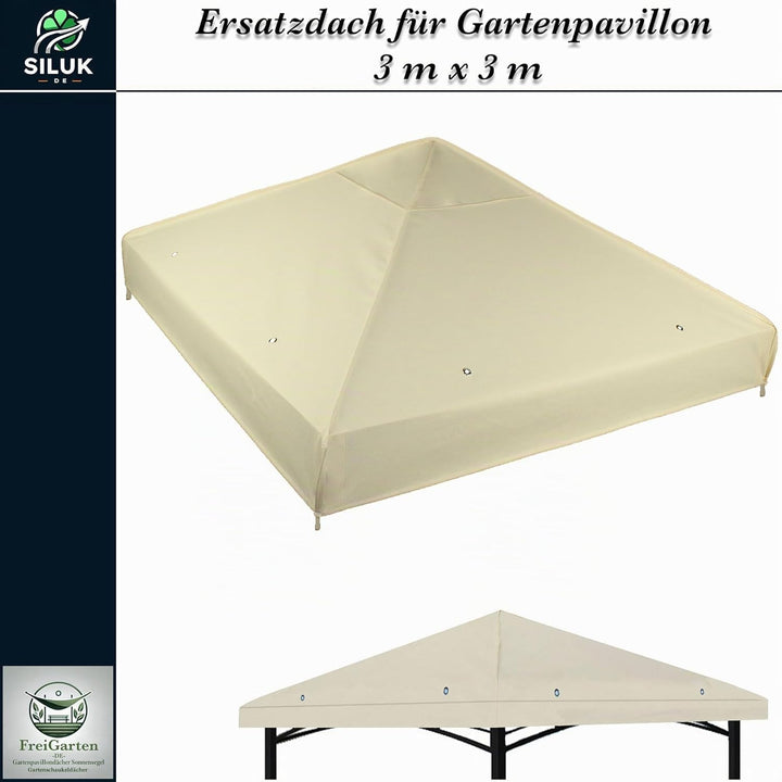 freigarten.de Ersatzdach für Pavillon 3x3 Meter Wasserdicht Material: Panama PCV Soft 370g/m² extra