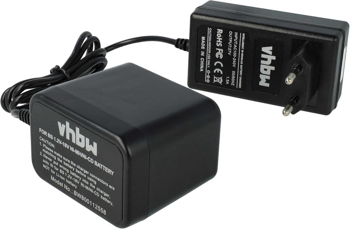 vhbw Ladegerät kompatibel mit Bosch GBM 9.6VES-1 | GBM 7.2 VE-1, GBM 7.2 VES-2, GBM 7.2, GBM 12VESP,