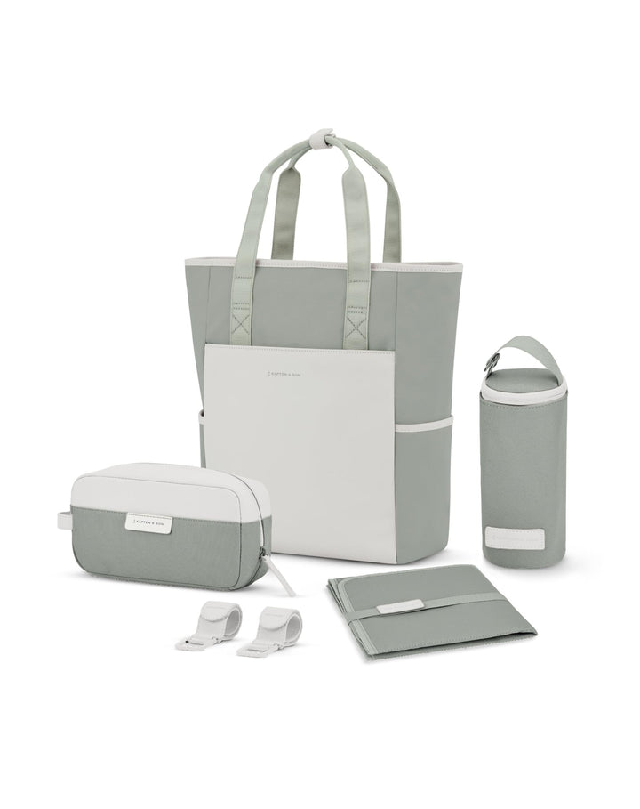 Kapten &amp; Son Rucksack Lindby Diaper Set 18 L | 2in1 Wickelrucksack &amp; Wickeltasche mit Kinderwagen- u
