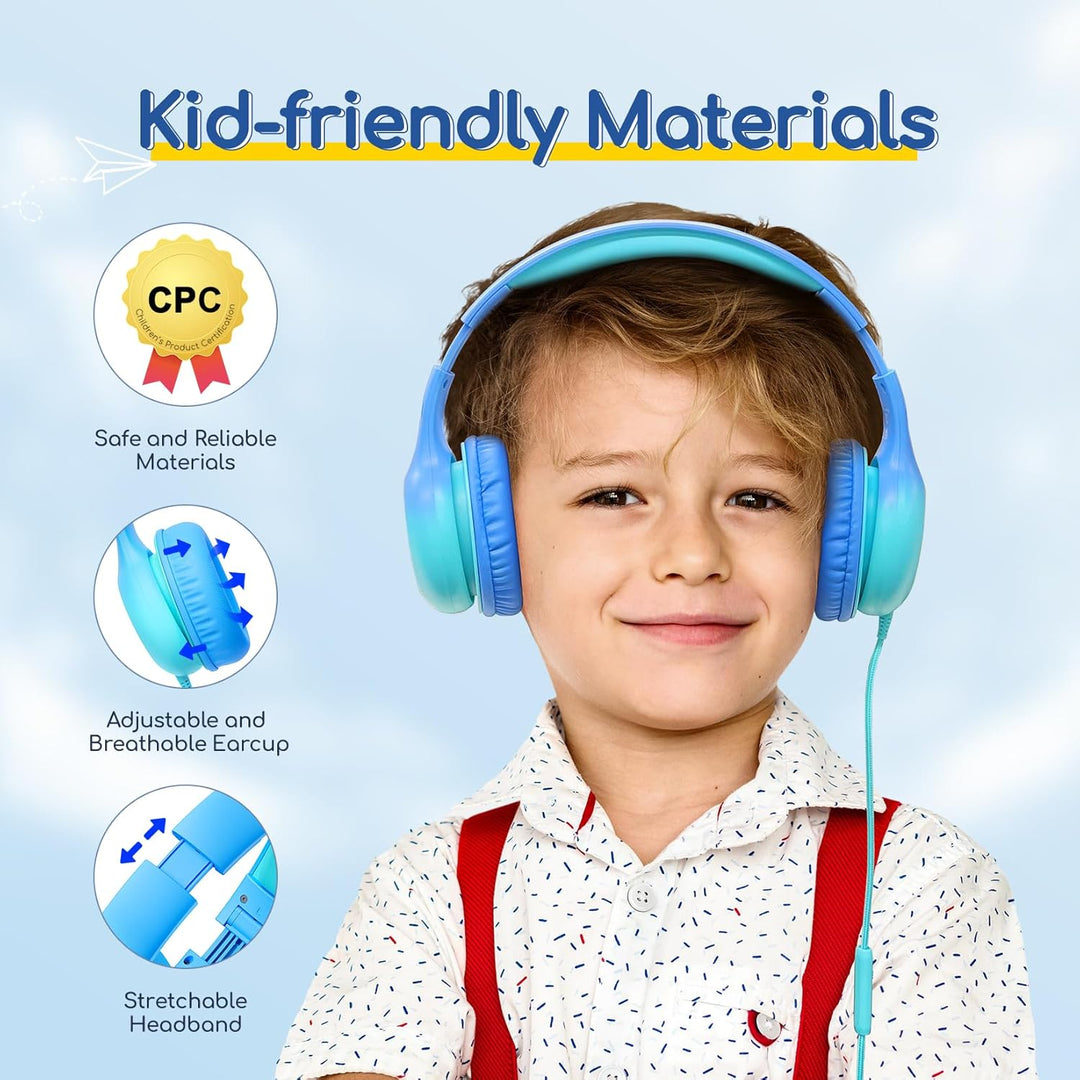 EarFun Kinder Kopfhörer, Kopfhörer Kinder USB C, 85/94dB Lautstärkenbegrenzer, HiFi Klang, faltbar,
