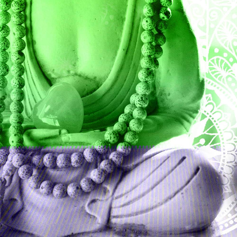 Feeby Bilder Buddha 90x60 cm Leinwandbild 1 Teilig - Kunstdruck modern zen spa grün M_10741 90L x 60