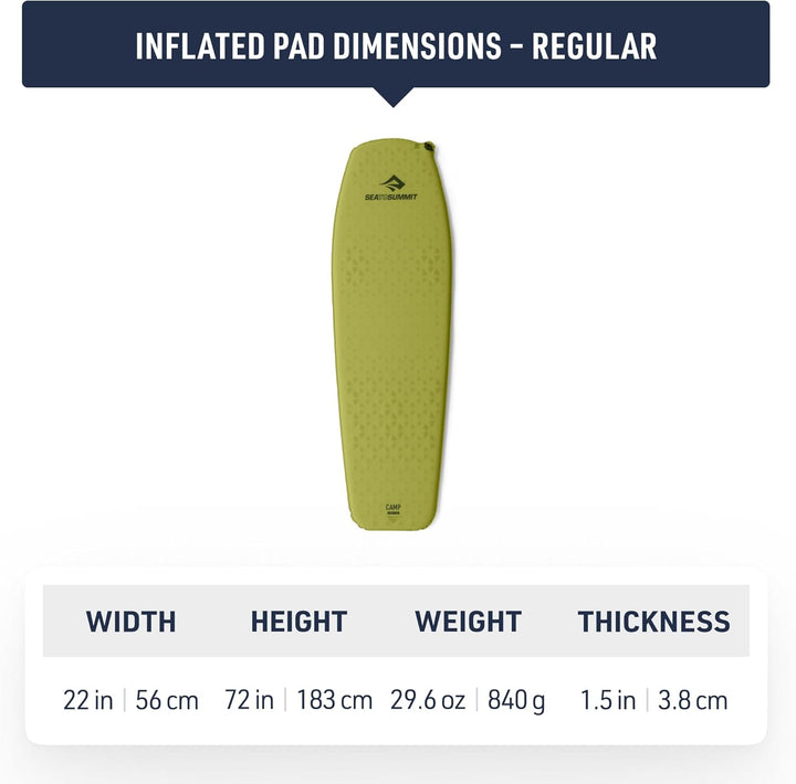 Sea to Summit Camp Self-Inflating Foam Sleeping Mat for Camping and Backpacking Konisch – Normal (18