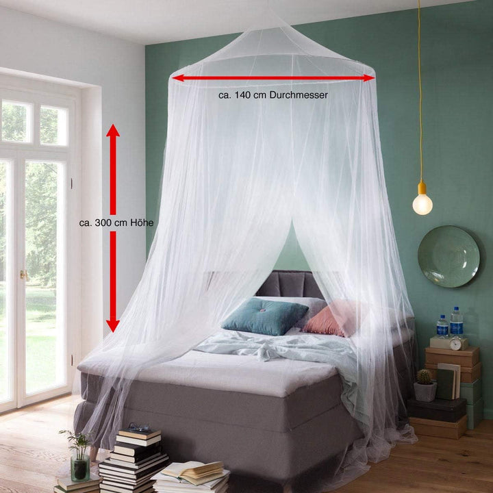 RSP® Moskitonetz Home für Doppelbetten mit extra grossem Spannring für Zuhause Einheitsgrösse Mit Ei
