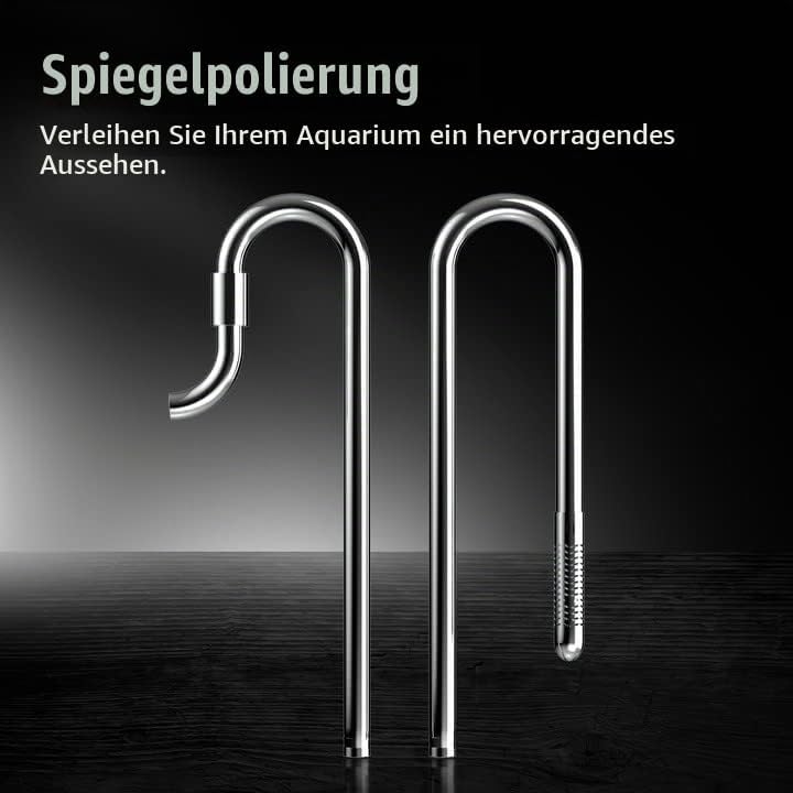 FZONE 10 Zoll Mini-Edelstahl-Lilienrohr-Einlauf Und -Auslauf, Kompatibel Mit 12/16MM Filter-Schläuch