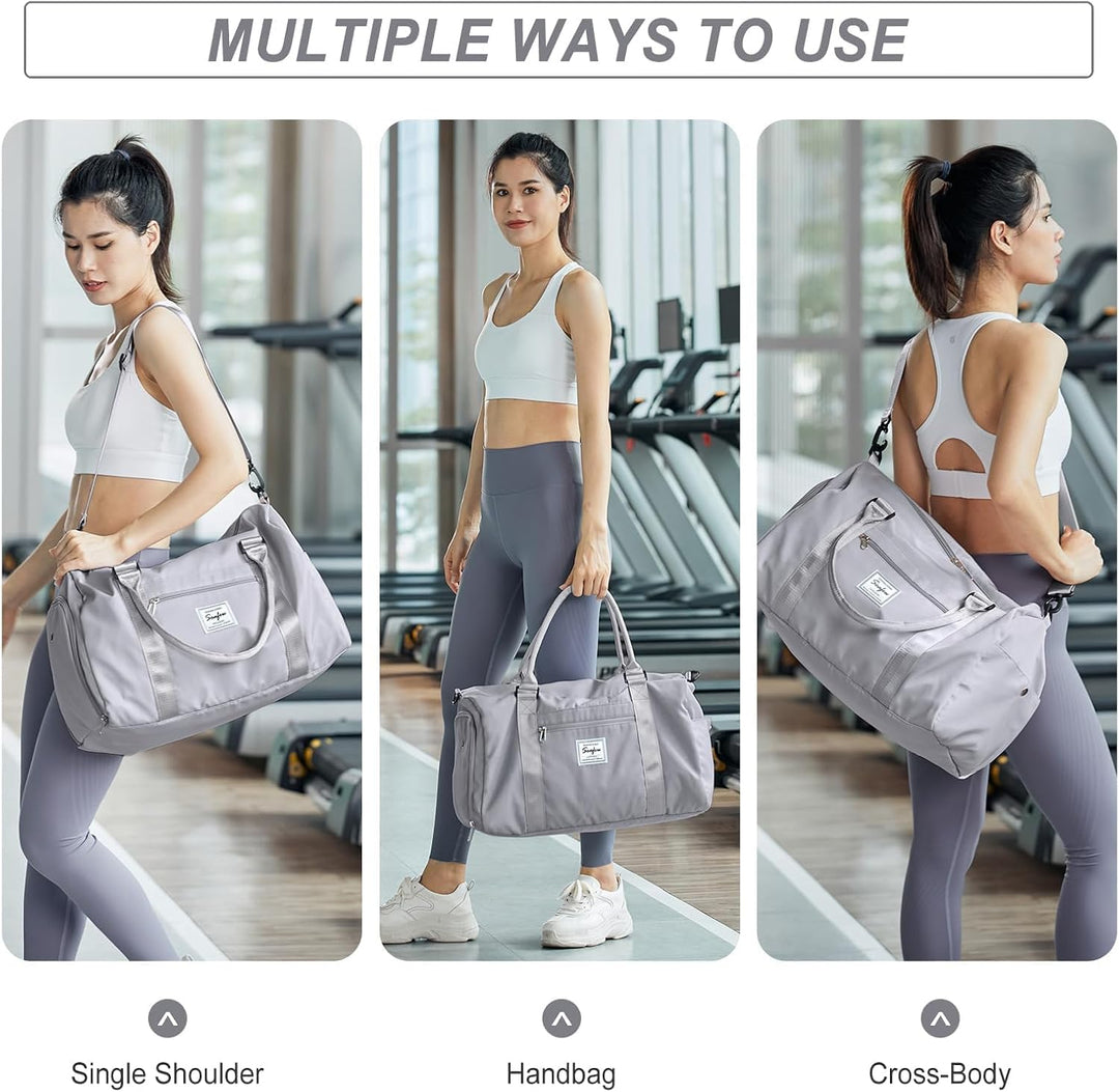 HYC00 Sport Duffel Bag Damen,Handgepäck 45x36x20 für Ryanair Cabin Bags Sporttasche mit Nassfach &amp; S