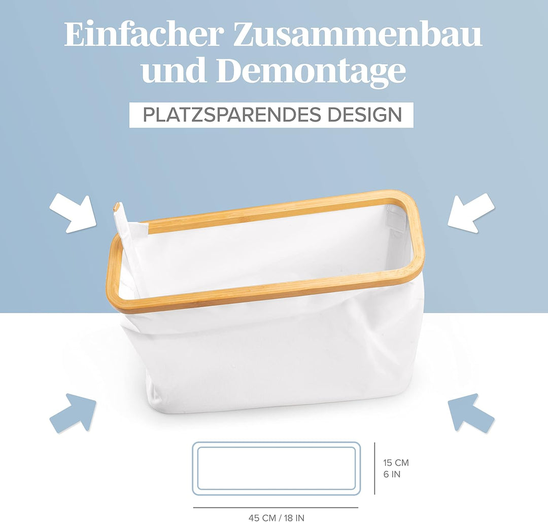Lonbet – Eleganter Badezimmer Organizer Hellgrau - Toilettenpapier Aufbewahrung aus Bambus – antibak