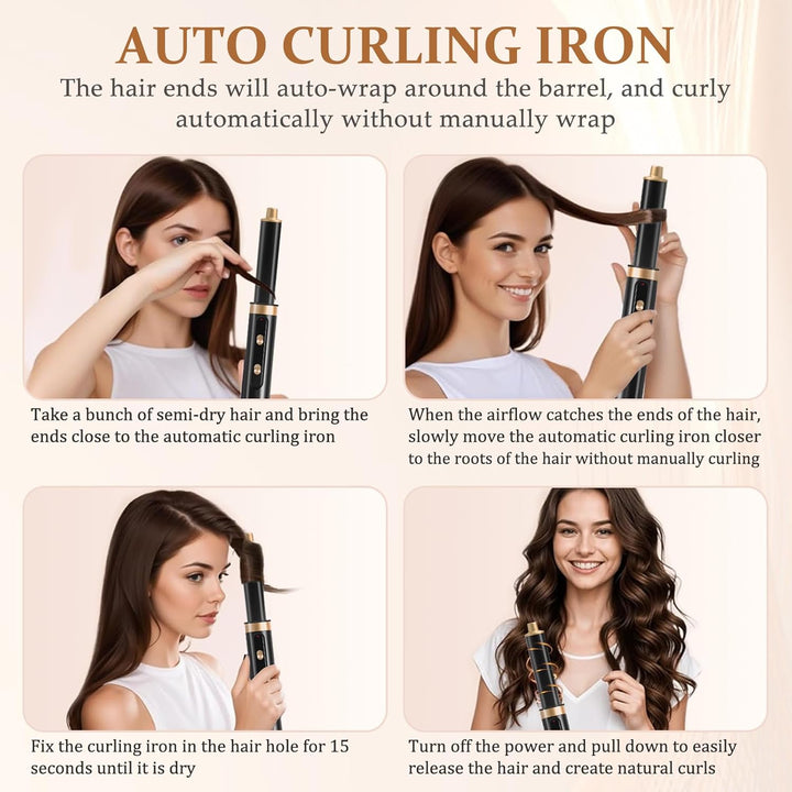 Warmluftbürste Set, Airstyler Set 1000W, Air styler, Hair Styler mit 5 Ersatz, Haarstyler 3 Heiz & 2