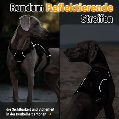 rabbitgoo Ausbruchsicheres Hundegeschirr Mittelgrosse Hunde mit Griff, Anti Zug Sicherheitsgeschirr