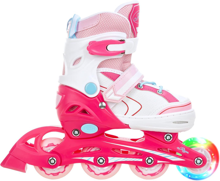RAVEN 4in1 Inline Skates Triskates Rollschuhe Schlittschuhe Inliner für Kinder Mädchen verstellbar G
