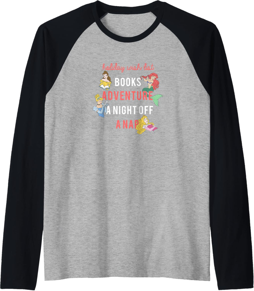 Disney Princess Holiday Wish List Word Stack Raglan