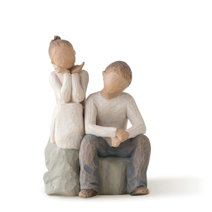 Enesco Willow Tree 26187 Figur Bruder und Schwester, 7,6 x 3,8 x 14 cm, Natur, Bruder und Schwester