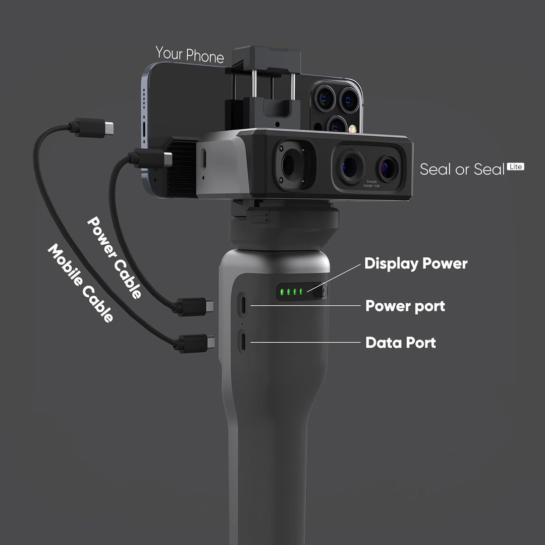 3DMakerpro Smart Grip Handgriff für 3D-Scanner – Tragbare Smartphone-Halterung für Mobiles Scannen u