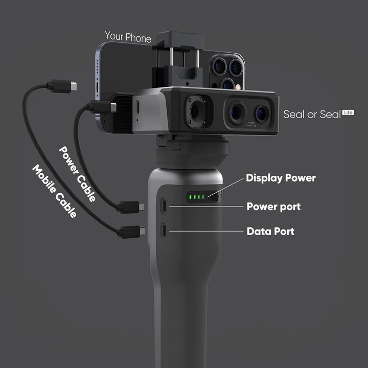 3DMakerpro Smart Grip Handgriff für 3D-Scanner – Tragbare Smartphone-Halterung für Mobiles Scannen u