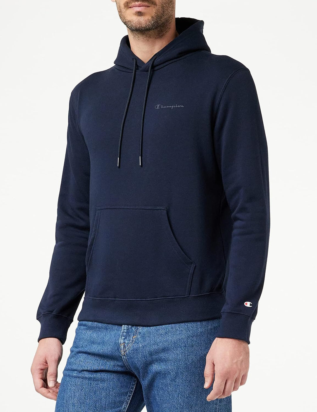 Champion Herren American Classics Small Script Logo Kapuzenpullover S Blau Ton in Ton, S Blau Ton in