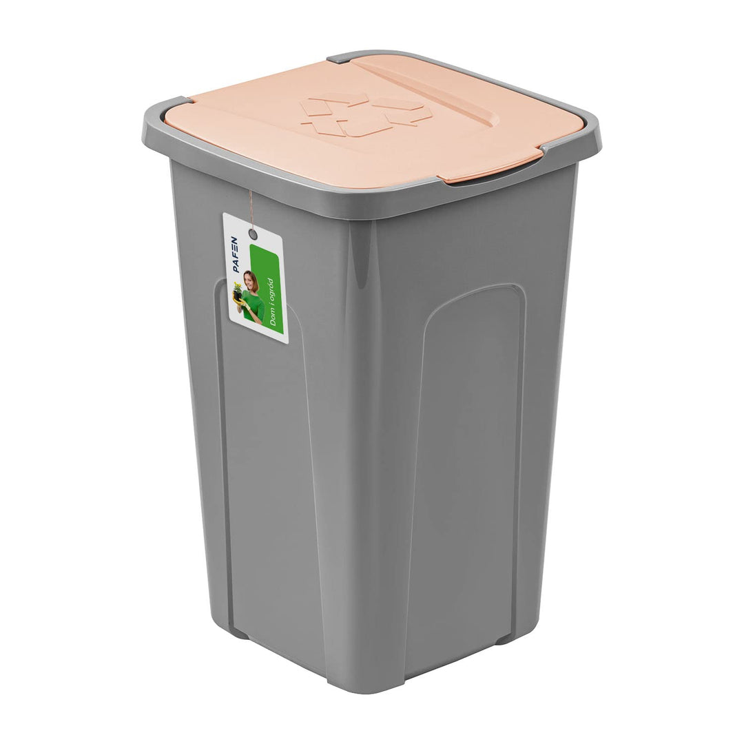 PAFEN Grosser Mülleimer 50l mit Deckel – Abfallbehälter 550 x 365 x 370mm - Abfalleimer für Trennen
