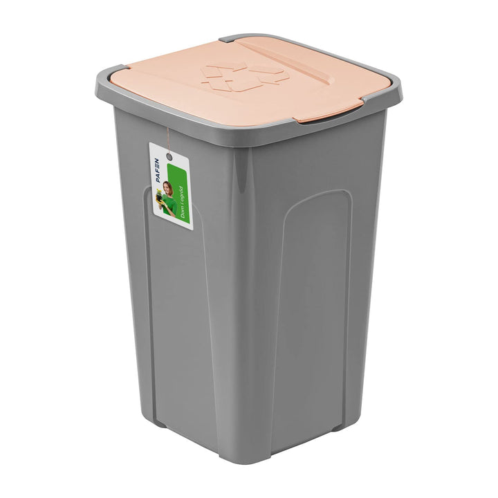 PAFEN Grosser Mülleimer 50l mit Deckel – Abfallbehälter 550 x 365 x 370mm - Abfalleimer für Trennen
