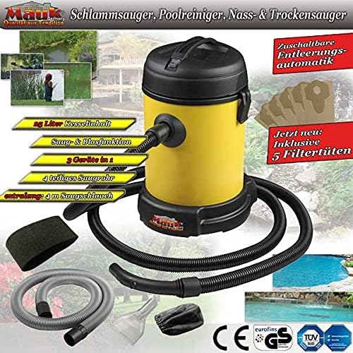 Mauk Teichsauger 1200W Poolsauger Schlammsauger Teichschlammsauger Nass Trocken Staubsauger Laubsaug