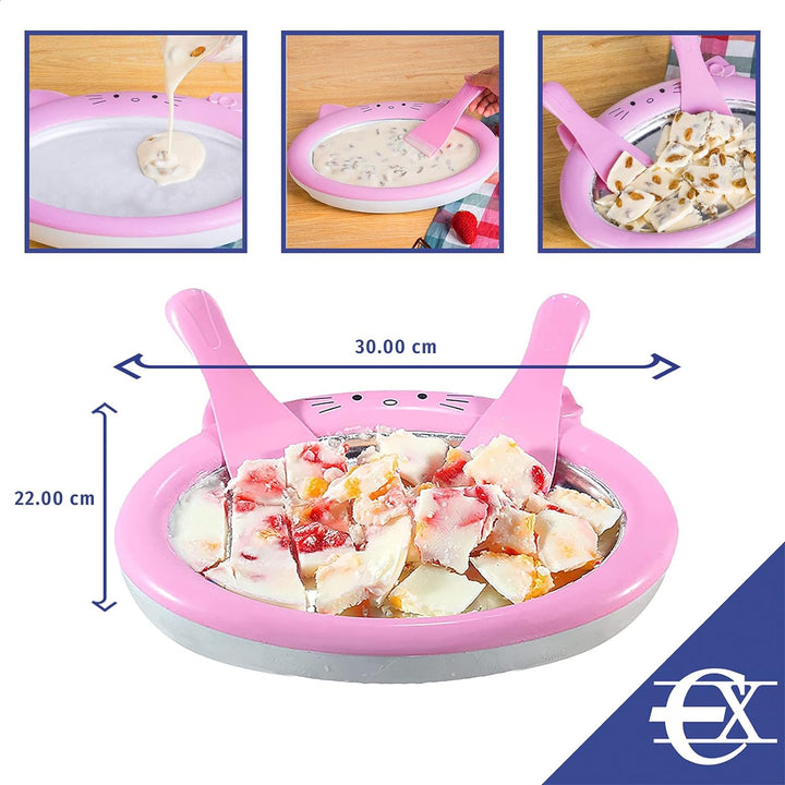 EUROXANTY Eis-Grillplatte | Eis-Gerät | Spiegeleis | Kühlplatte | Handwerk Eis | Inklusive 2 Schaufe