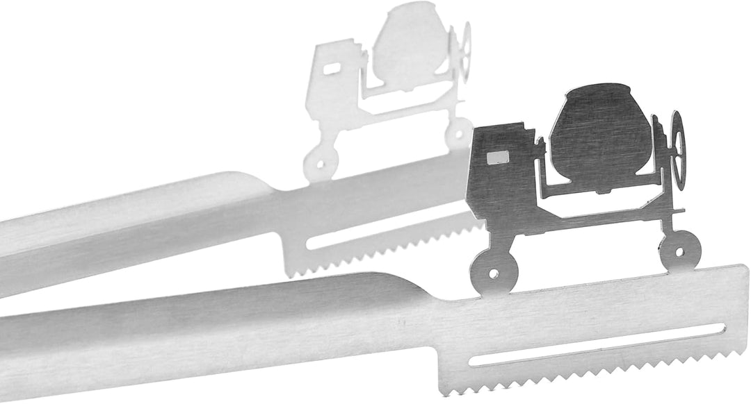 Grillzange Motiv Betonmischer Maurer, spülmaschinengeeignet, Edelstahl, Geschenkidee, Maurer, Betonw