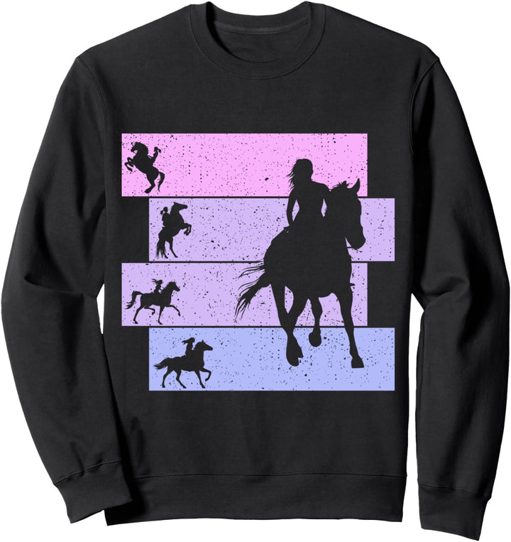 Pferde Reiterin Mädchen Reiten Damen Kinder Pferd Sweatshirt