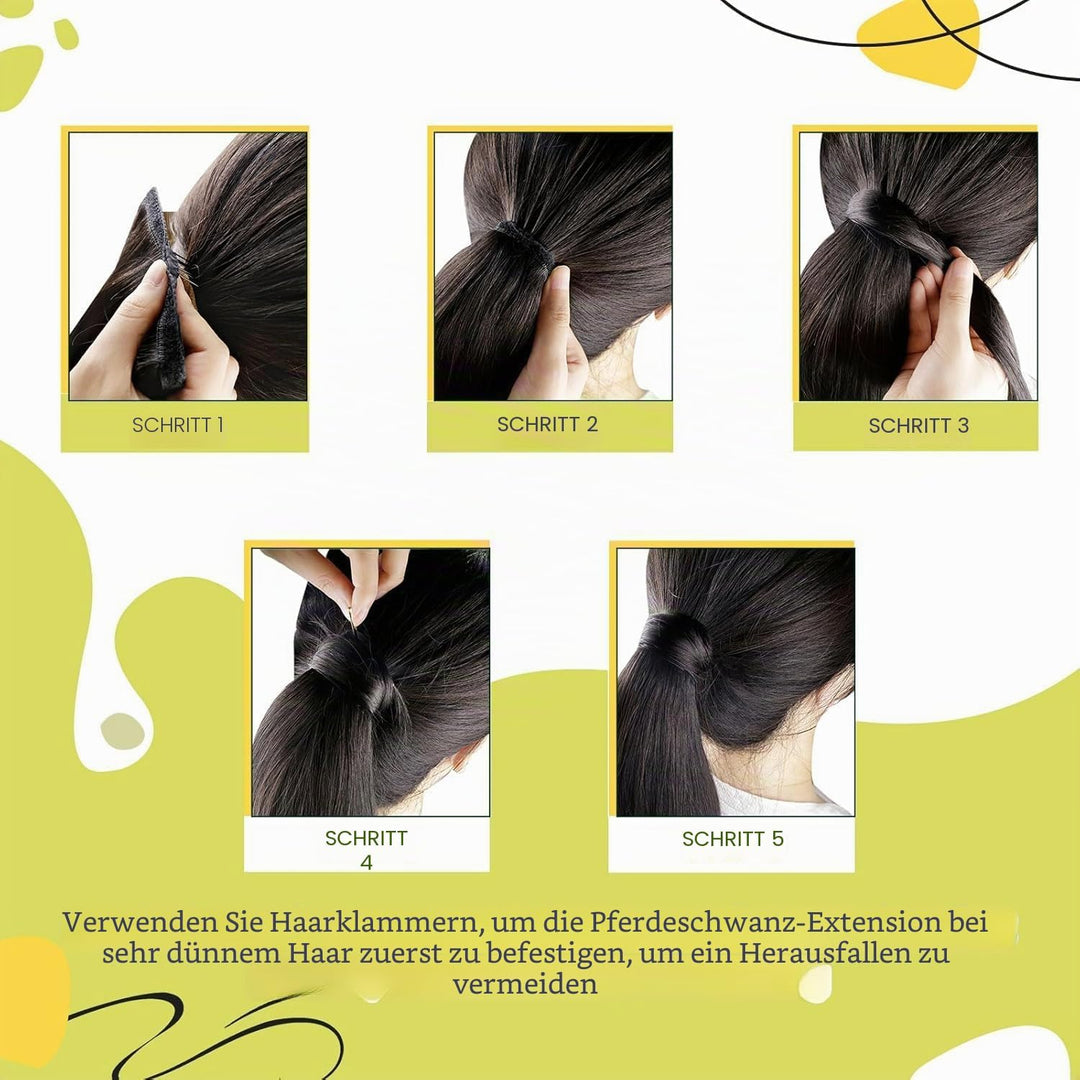 RUNATURE Echthaar Zopf Echte Haare Ponytail Extensions Echthaar Haar Pferdeschwanz Extensions Echtha