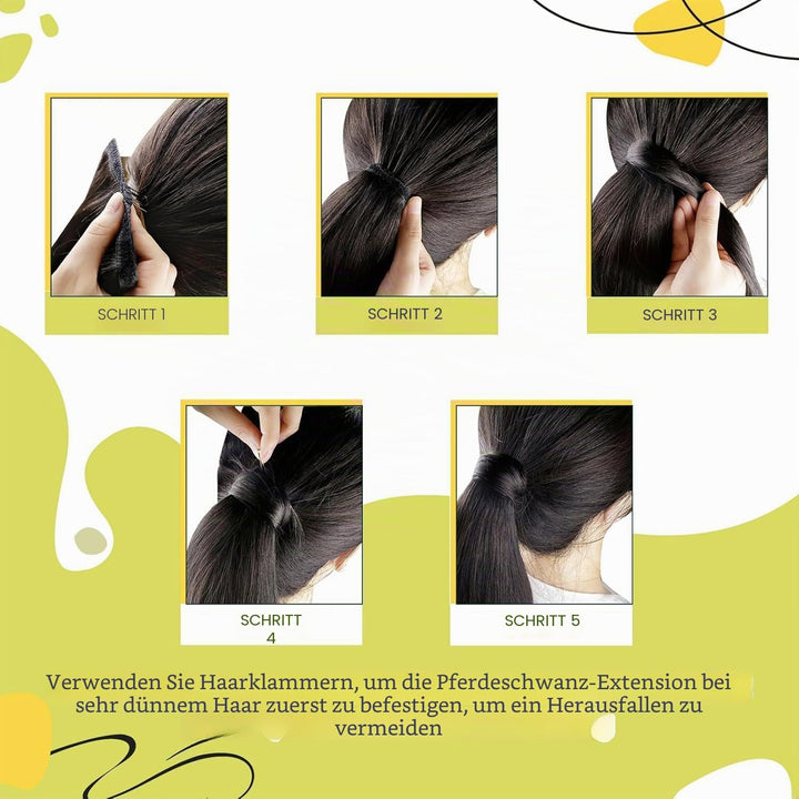 RUNATURE Echthaar Zopf Echte Haare Ponytail Extensions Echthaar Haar Pferdeschwanz Extensions Echtha