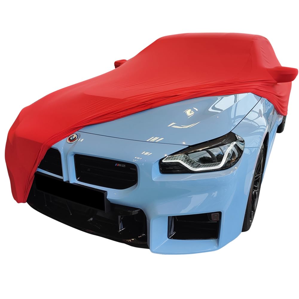 Indoor Autoabdeckung kompatibel mit BMW M2 (G87) Coupe mit Spiegeltaschen SUPER Soft Stretch