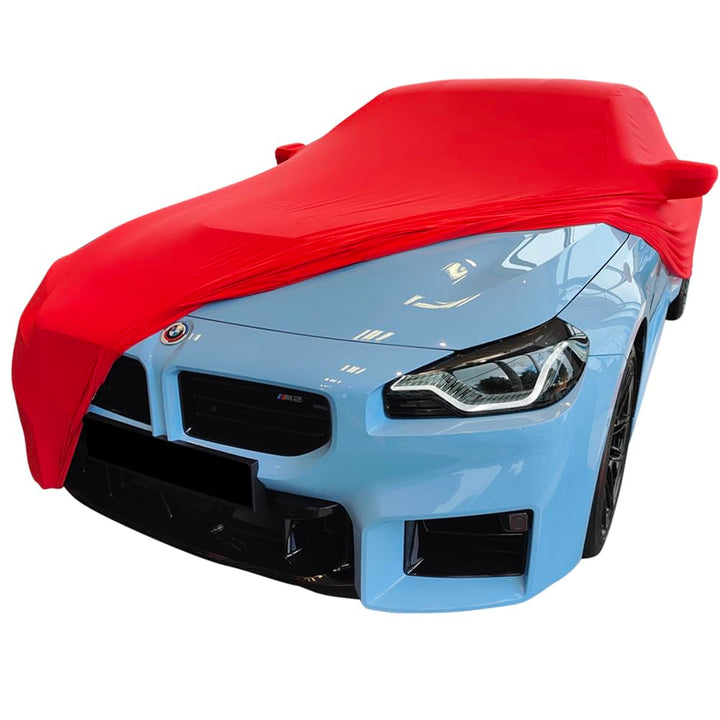 Indoor Autoabdeckung kompatibel mit BMW M2 (G87) Coupe mit Spiegeltaschen SUPER Soft Stretch