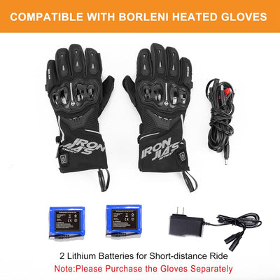 BORLENI Beheizbare Motorradhandschuhe Wiederaufladbare 2200 mAh 12V Handschuhe Motorrad Beheizt Warm