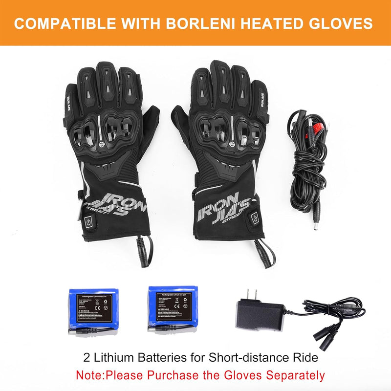 BORLENI Beheizbare Motorradhandschuhe Wiederaufladbare 2200 mAh 12V Handschuhe Motorrad Beheizt Warm