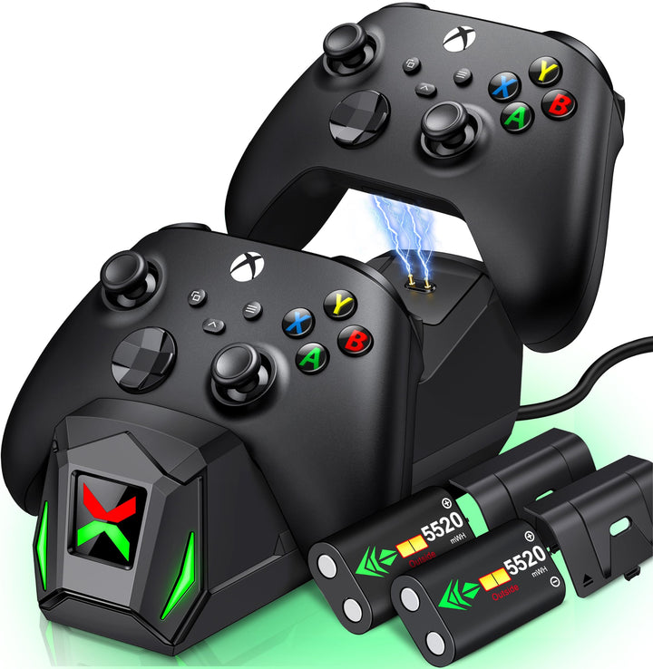 Controller Ladestation mit 2x5520mWh Akku für Xbox Serie X|S, Battery Pack für Xbox One/One S/X/Elit