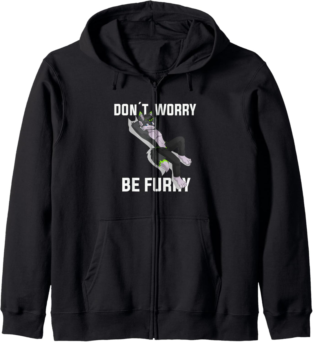 Furry Don 't worry be Furry Wolf Fox Kapuzenjacke