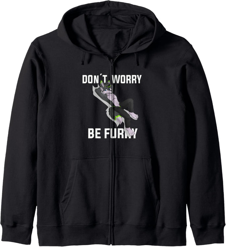 Furry Don 't worry be Furry Wolf Fox Kapuzenjacke