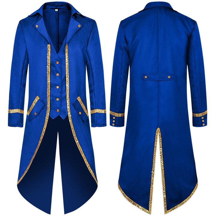 Viktorianische Steampunk Jacke für Herren Vintage Gothic Piraten Slim Fit Frack Wikinger Renaissance